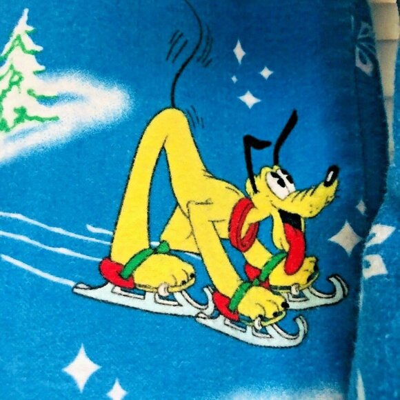 Disney Flannel‎ Pajama Set PJs Women's M Mickey Minnie Pluto Donald Horace Retro - Picture 6 of 9